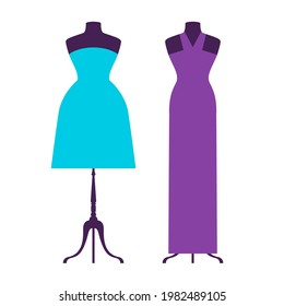 Dress cartoon flat silhouette pattern background for use in design