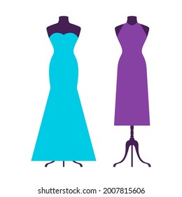 Fondo del patrón de silueta plana del dibujo del vestido de vestir para su uso en el diseño