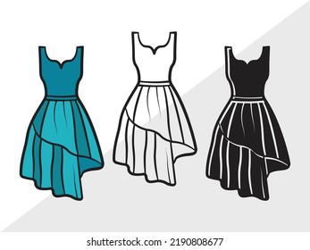 Dress Clipart SVG Printable Vector Illustration