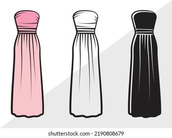 Dress Clipart SVG Printable Vector Illustration