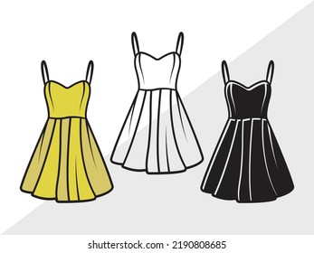 Dress Clipart SVG Printable Vector Illustration