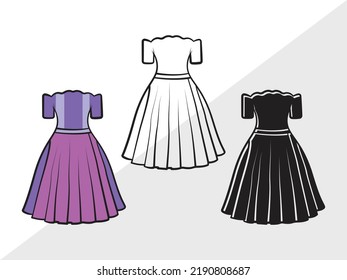 Dress Clipart SVG Printable Vector Illustration