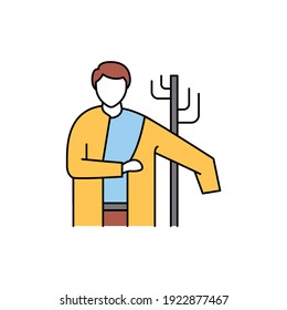 Dress in clothes color line icon. Pictogram for web page, mobile app, promo. UI UX GUI design element. Editable stroke.