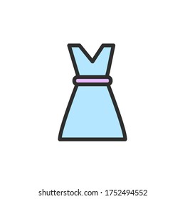 Dress, clothes icon. Simple color with outline vector elements of shopping center icons for ui and ux, website or mobile application