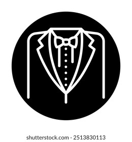Dress code black line icon. Vector isolated element. 