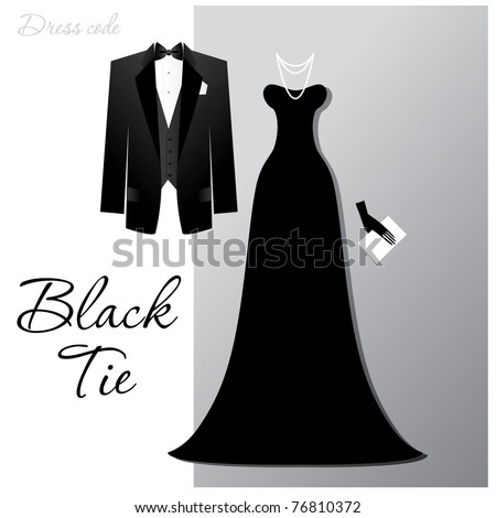 Dress Code Black Tie Man Black Stock Vector (Royalty Free) 76810372