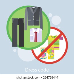 Dress code for the celebrations. Concept in flat design style. Can be used for web banners, marketing and promotional materials, presentation templates