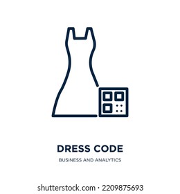 dress code icon from business and analytics collection. Thin linear dress code, fashion, dress outline icon isolated on white background. Line vector dress code sign, symbol for web and mobile