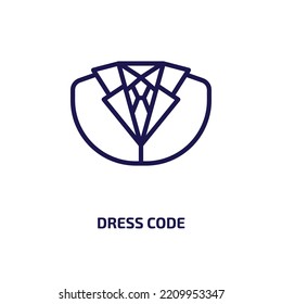 dress code icon from business and analytics collection. Thin linear dress code, dress, style outline icon isolated on white background. Line vector dress code sign, symbol for web and mobile