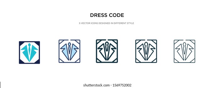 dress code icon in different style vector illustration. two colored and black dress code vector icons designed in filled, outline, line and stroke style can be used for web, mobile, ui