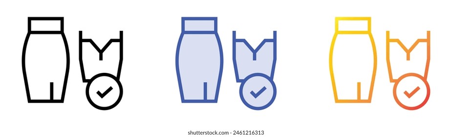 dress code icon. Linear, Blue Fill and Gradient Style Design Isolated On White Background