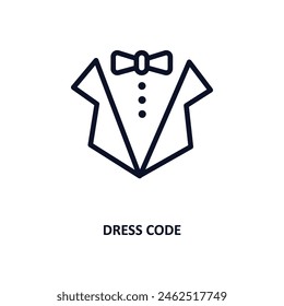 dress code icon. Thin line dress code icon from business and analytics collection. Outline vector isolated on white background. Editable dress code symbol can be used web and mobile