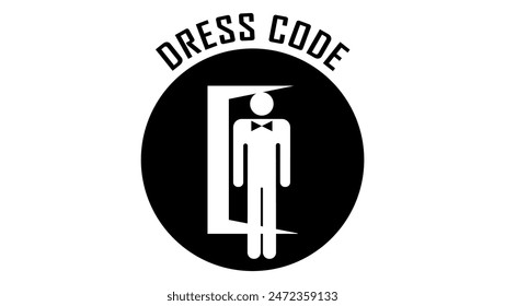 Dress Code Sign, black isolated silhouette