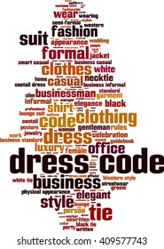 Dress code word cloud concept. Vector illustration