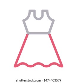 dress colour line vector icon