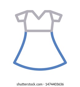 dress colour line vector icon