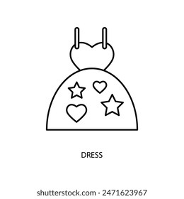 dress concept line icon. Simple element illustration. dress concept outline symbol design.