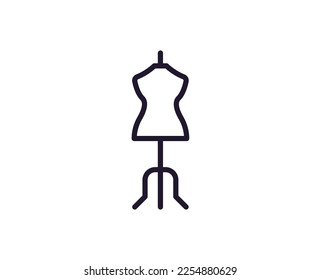 Dress concept. Single premium editable stroke pictogram perfect for logos, mobile apps, online shops and web sites. Vector symbol isolated on white background. 