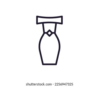 Dress concept. Single premium editable stroke pictogram perfect for logos, mobile apps, online shops and web sites. Vector symbol isolated on white background. 