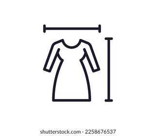 Dresskonzept. Ein hochwertiges, editierbares Piktogramm für Logos, mobile Apps, Online-Shops und Webseiten. Vektorsymbol einzeln auf weißem Hintergrund. 