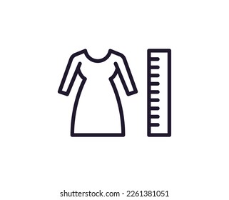 Dress concept. Single premium editable stroke pictogram perfect for logos, mobile apps, online shops and web sites. Vector symbol isolated on white background. 