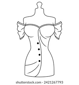 dress design casual technical fashion illustration 10