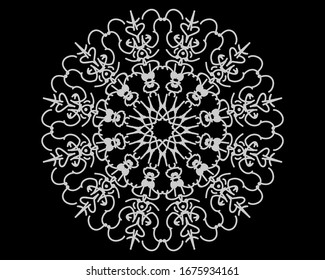 Vestido Diseño Mandala textil de tela vectorial , circular de patrón, ilustración, abstracto  