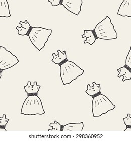 dress doodle seamless pattern background