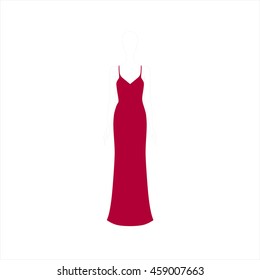 Dress drawn vector. women's clothing. 