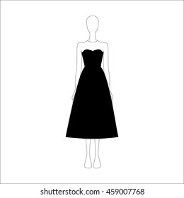 Dress drawn vector. women's clothing. 