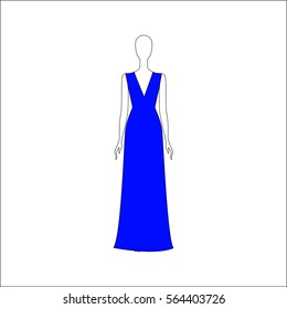 Dress drawn vector. women's clothing. 