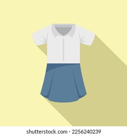 Dress education icon flat vector. Fashion shirt. Child uniform