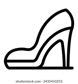 Dress elegant high heels icon outline vector. Evening outfit footwear. Feminine model pumps shoes