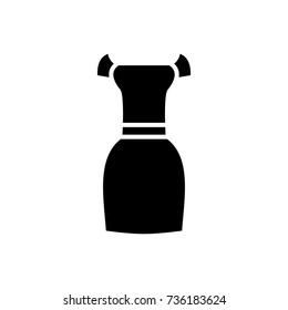 dress elegant  icon, vector illustration, black sign on isolated background
