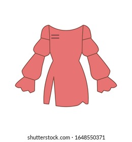 Dress elegant red icon. Simple outline colored vector of woman clothes icons for ui and ux, website or mobile application