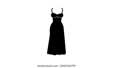 dress emblem, black isolated silhouette