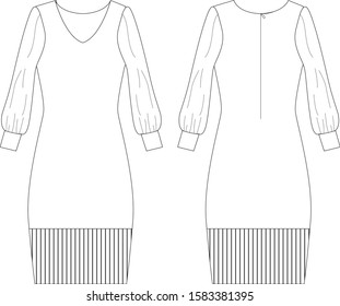 Dress Fashion Flat Editable Template