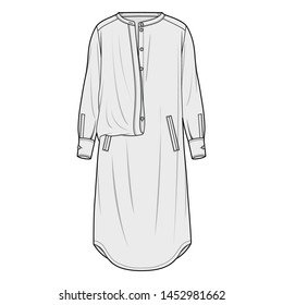 Dress fashion flat sketch template