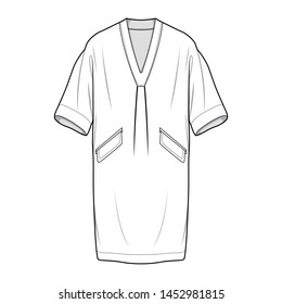 Dress fashion flat sketch template