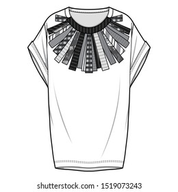 Dress fashion flat sketch template