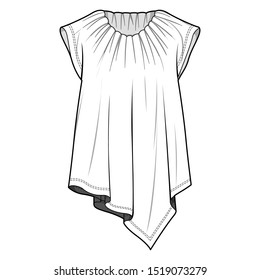 Dress fashion flat sketch template