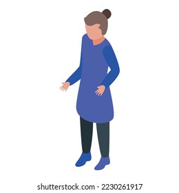 Dress fashion girl icon isometric vector. Cute child. Cute kid