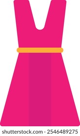 Dress Fashion Woman Icon Vector Fla Illustration