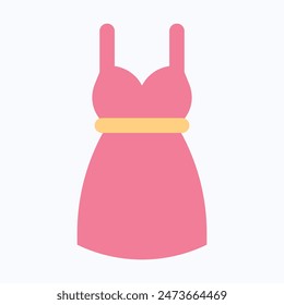 Kleid, weibliche Kleid Ikone Vektorgrafik. Flaches Symbol für isolierte Vektorgrafik.