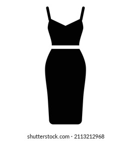 Dress Flat Icon Isolated On White Background