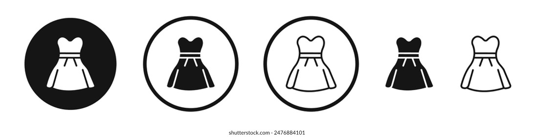 Vestir conjunto de iconos de línea plana.