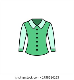 dress flat outline vector art icon.