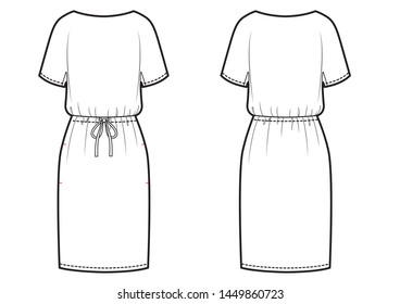 dress with folds on waist