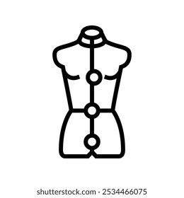 Kleid Form Dressmaking Mode Linie Ikone Vektor. Kleid Form Dressmaking Mode-Zeichen. isoliertes Kontursymbol, schwarze Illustration