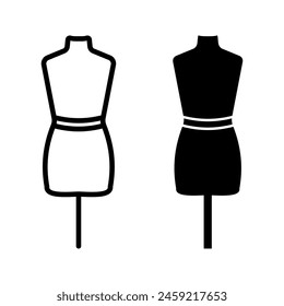 dress form icon. Mannequin icon color editable